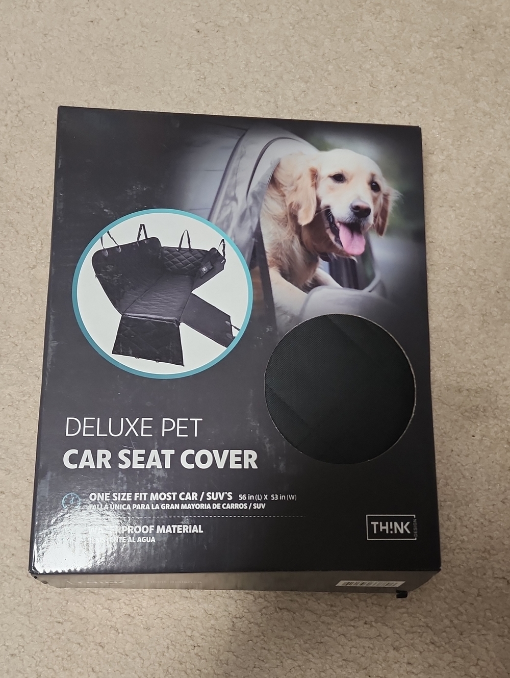 Think! Deluxe Pet Car Seat Cover - Black